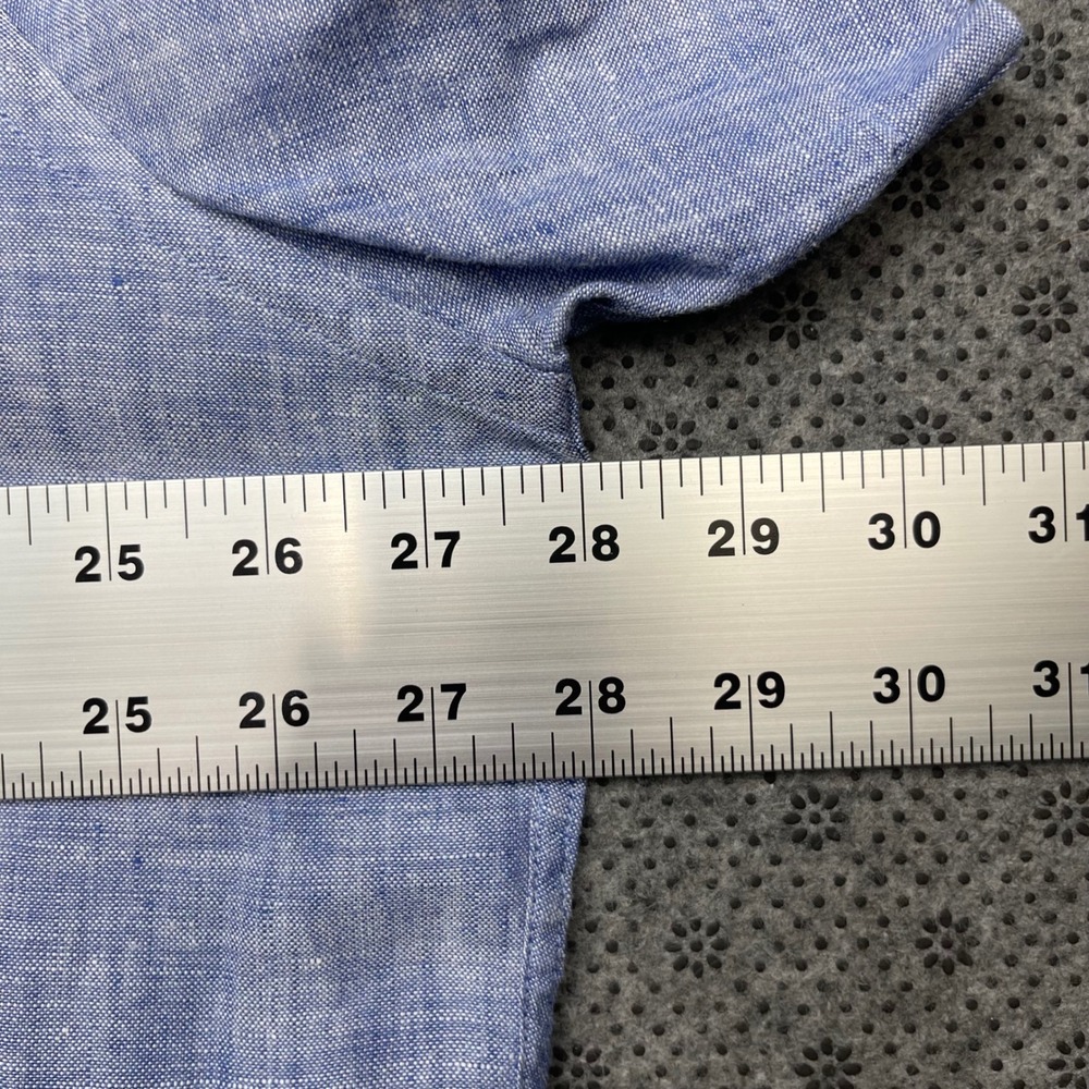 UNTUCKit Mens 3XL Linen Short Sleeve Button Down Shirt‎ Light Blue 100% Linen - Picture 4 of 6